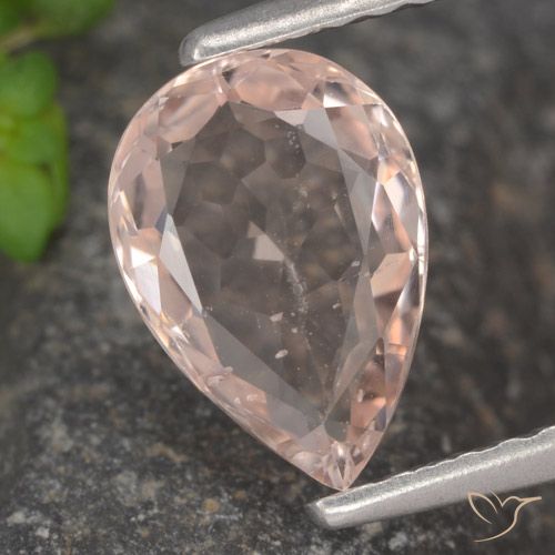 1.22ct Natural rosa médio Morganita, Formato de pêra, VS