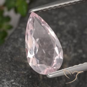 Morganita Rosa Médio Claro Natural 1.18ct, Formato de pêra, VVS-VS