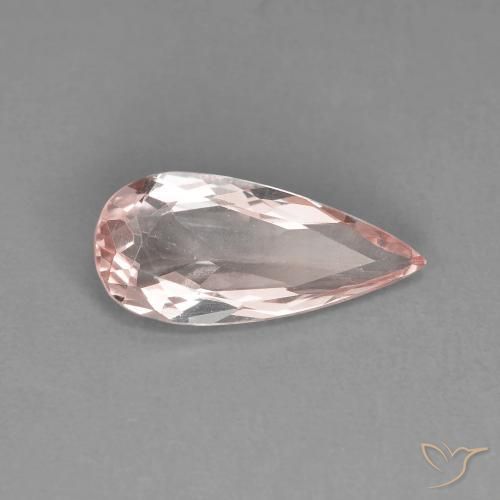 Morganita Rosa Flamingo Natural 1.24ct, Formato de pêra, VVS-VS