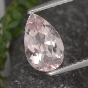 Morganita rosa natural 1,13ct, formato de pêra, VVS-VS