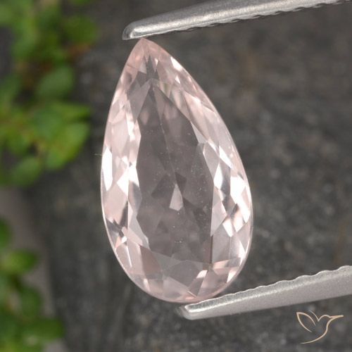 1.18ct Natural Luz rosa Morganita, Formato de pêra, VVS