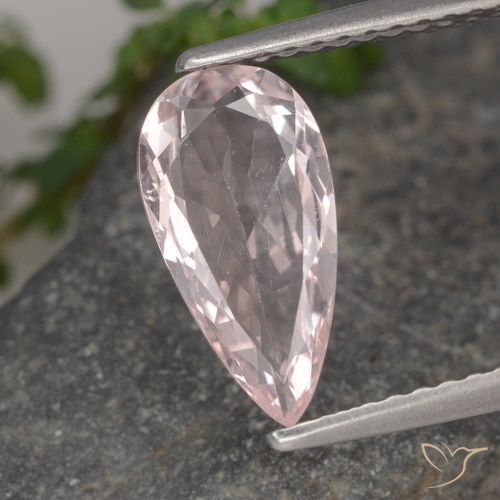 1.10ct Natural Rosa Flamingo Morganita, Formato de pêra, VVS-VS