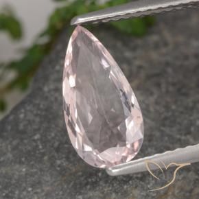 Morganita Rosa Flamingo Natural 1.10ct, Formato de pêra, VVS-VS