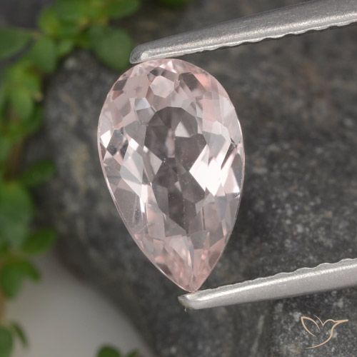 1.02ct Natural Rosa Flamingo Morganita, Formato de pêra, VVS-VS