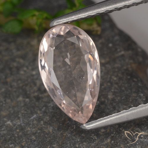 1.02ct Natural Luz rosa Morganita, Formato de pêra, VS