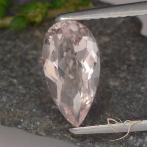 Morganita Rosa Flamingo Natural 1.15ct, Formato de pêra, VVS-VS
