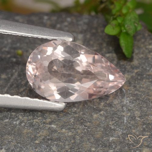 1.01ct Natural rosa médio Morganita, Formato de pêra, VVS-VS