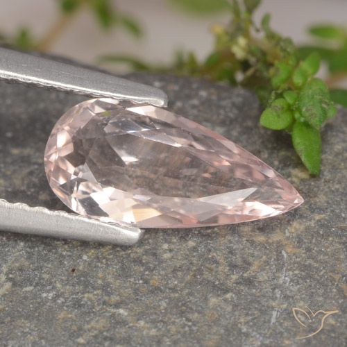 1.04ct Natural rosa médio Morganita, Formato de pêra, VVS