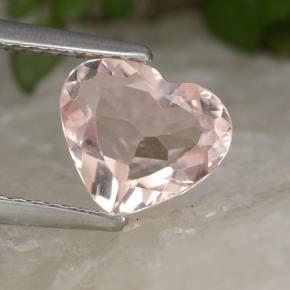Morganita rosa natural 1,25ct, formato de coração, VVS-VS