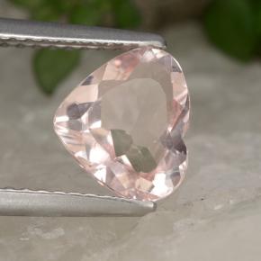 Morganita rosa natural 1,25ct, formato de coração, VVS-VS