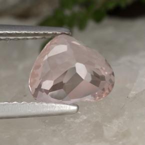 Morganita rosa natural 1,25ct, formato de coração, VVS-VS