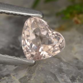 Morganita rosa natural 0,55ct, formato de coração, VS
