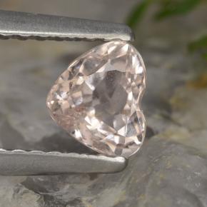 Morganita rosa natural 0,55ct, formato de coração, VS