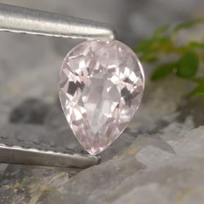 Morganita rosa natural 0,51ct, formato de pêra, VVS