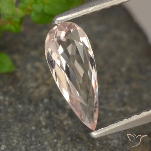 0.56ct Natural Rosa salmão Morganita, Formato de pêra, VVS