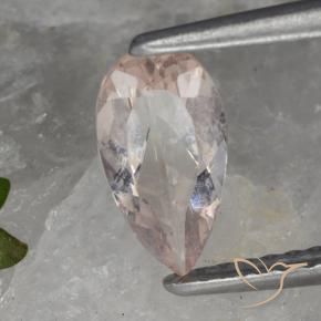 Morganita Tom Rosa Coral Natural 0.64ct, Formato de pêra, VVS-VS