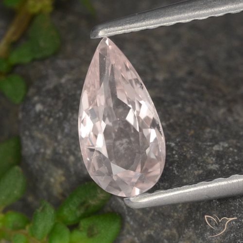 0.69ct Natural Tom Rosa Rosa Morganita, Formato de pêra, VVS