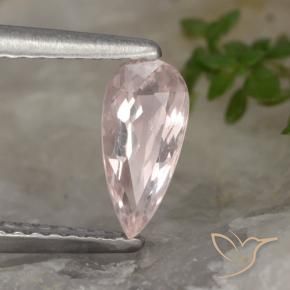 Morganita Tom Rosa Coral Natural 0.59ct, Formato de pêra, VVS