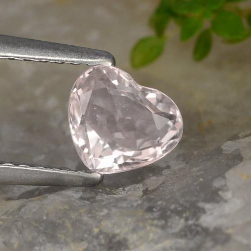Morganita rosa natural 0,70ct, formato de coração, VVS
