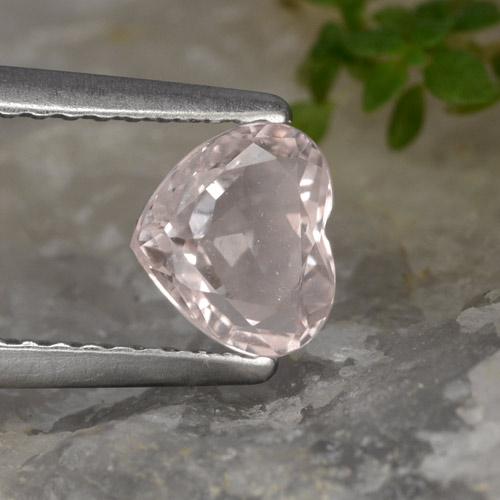 Morganita rosa natural 0,70ct, formato de coração, VVS