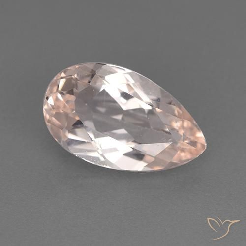 1.30ct Natural rosa médio Morganita, Formato de pêra, VS
