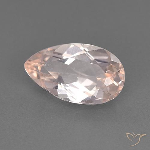 Morganita rosa médio Natural 1.30ct, Formato de pêra, VS