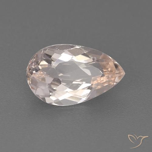 Morganita Rosa bem claro Natural 1.60ct, Formato de pêra, VVS-VS