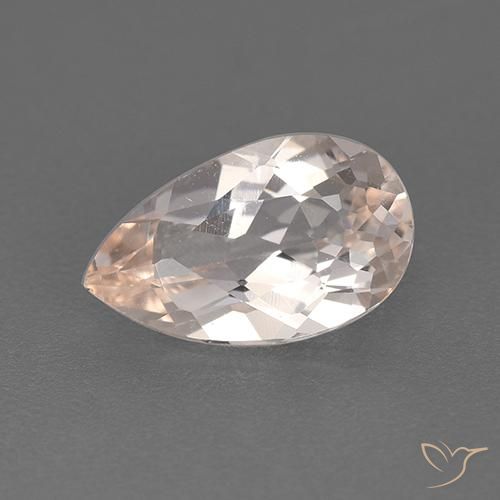 1.20ct Natural Rosa salmão Morganita, Formato de pêra, VVS-VS