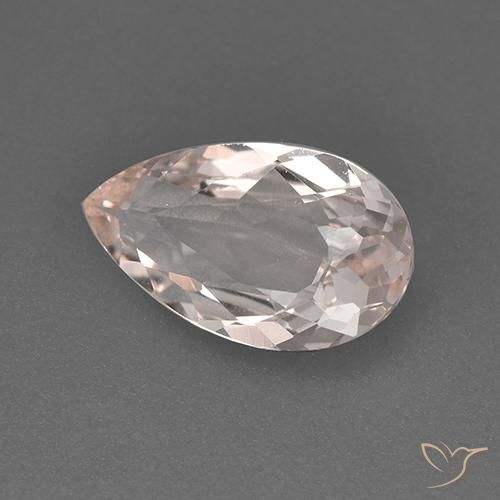 Morganita Rosa Médio Claro Natural 1.39ct, Formato de pêra, VVS-VS