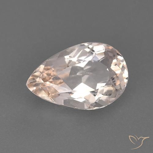 1.51ct Natural Rosa salmão Morganita, Formato de pêra, VS