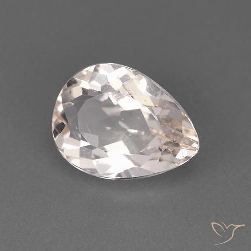Morganita Rosa bem claro Natural 1.36ct, Formato de pêra, VS
