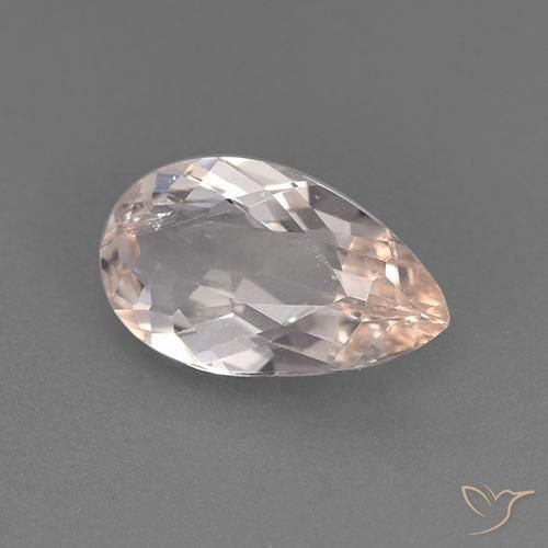 Morganita Rosa Médio Claro Natural 1.25ct, Formato de pêra, VVS-VS