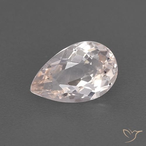 0.90ct Natural Luz rosa Morganita, Formato de pêra, VVS-VS