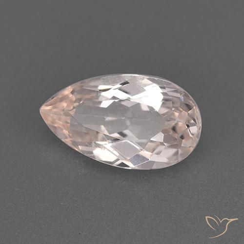 Morganita Rosa Flamingo Natural 1.37ct, Formato de pêra, VS