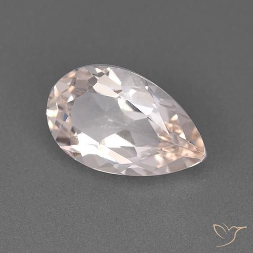 Morganita Rosa Flamingo Natural 1.42ct, Formato de pêra, VVS-VS