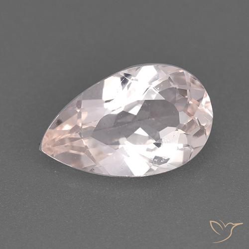 1.38ct Natural Luz rosa Morganita, Formato de pêra, VS
