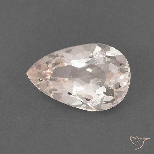 1.37ct Natural Rosa Médio Claro Morganita, Formato de pêra, VS