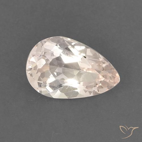 Morganita Rosa Médio Claro Natural 1.37ct, Formato de pêra, VS