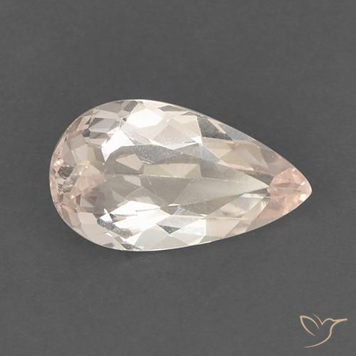 1.21ct Natural Rosa salmão Morganita, Formato de pêra, VS