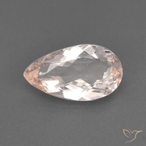 1.21ct Natural Rosa salmão Morganita, Formato de pêra, VS