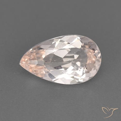 1.42ct Natural Rosa salmão Morganita, Formato de pêra, VVS-VS