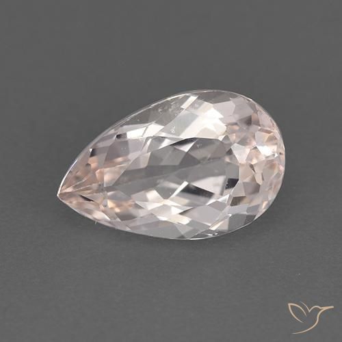 1.65ct Natural Rosa bem claro Morganita, Formato de pêra, VVS-VS