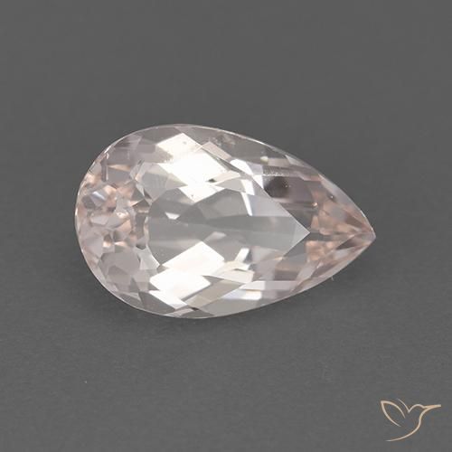 Morganita Rosa bem claro Natural 1.65ct, Formato de pêra, VVS-VS