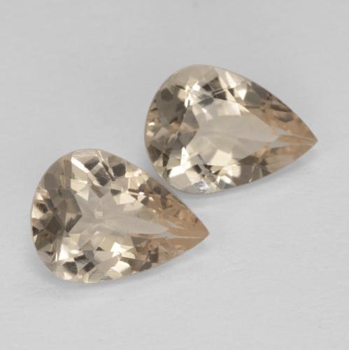Pedras preciosas de morganita dourado natural de 1,78 ct, formato de pêra, VVS-VS