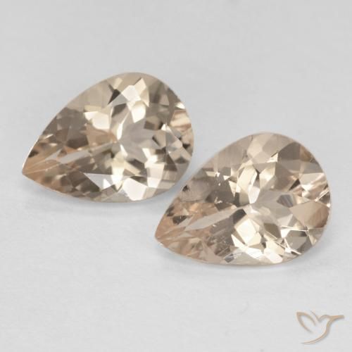 Pedras preciosas de morganita dourado natural de 1,78 ct, formato de pêra, VVS-VS