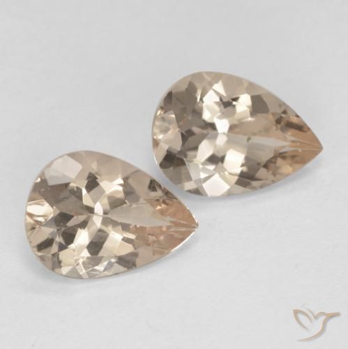 Pedras preciosas de morganita dourado natural de 1,78 ct, formato de pêra, VVS-VS