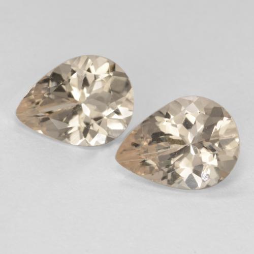 Pedras preciosas de Morganita Dourado claro natural de 1.58 ct, Formato de pêra, VVS-VS