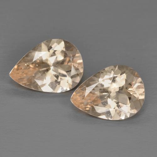Pedras preciosas de morganita laranja natural de 1,70 ct, formato de pêra, VS-SI