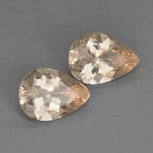 Pedras preciosas de morganita laranja natural de 1,70 ct, formato de pêra, VS-SI