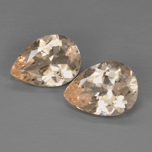 Pedras preciosas de morganita laranja natural de 1,79 ct, formato de pêra, VS-SI